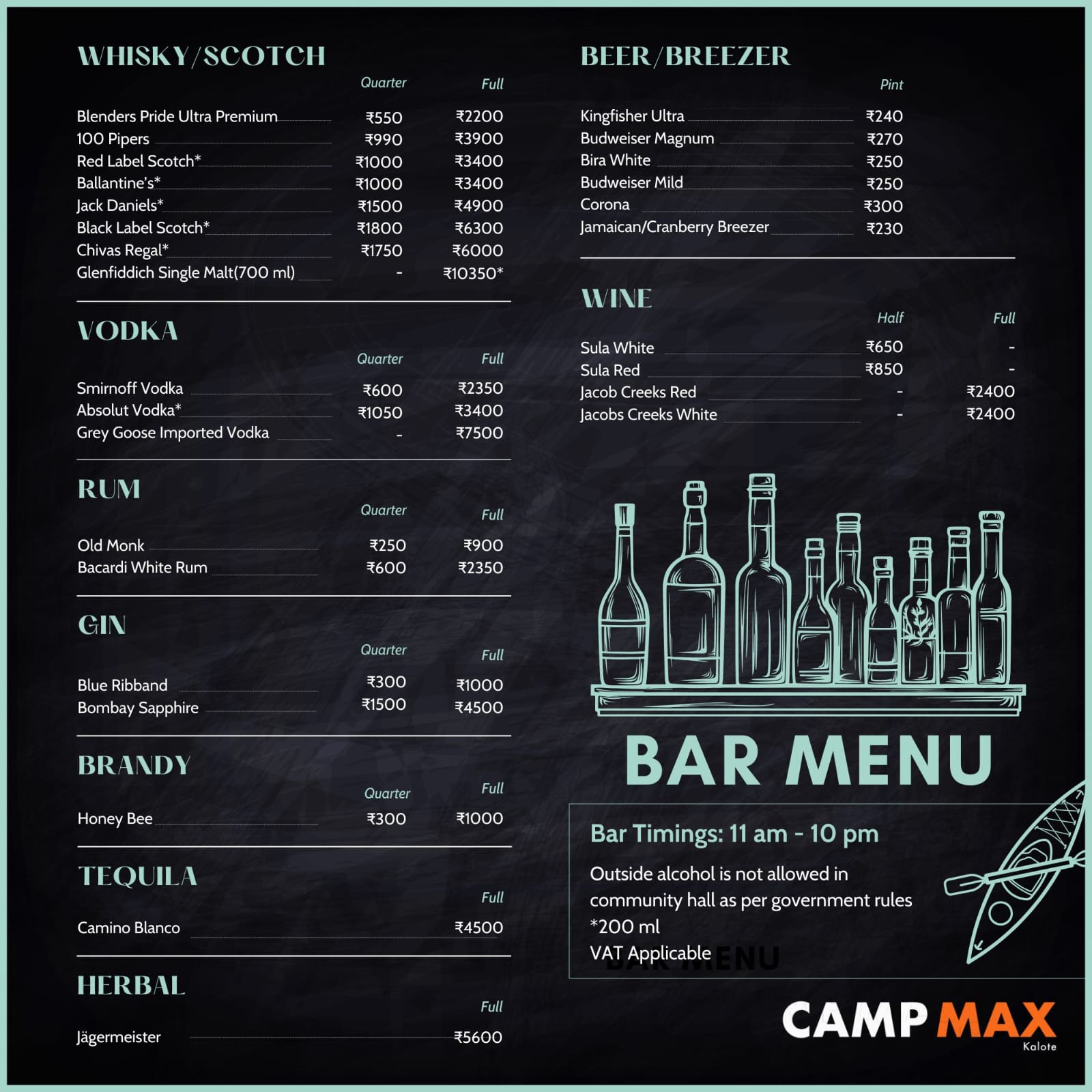 Bar Menu