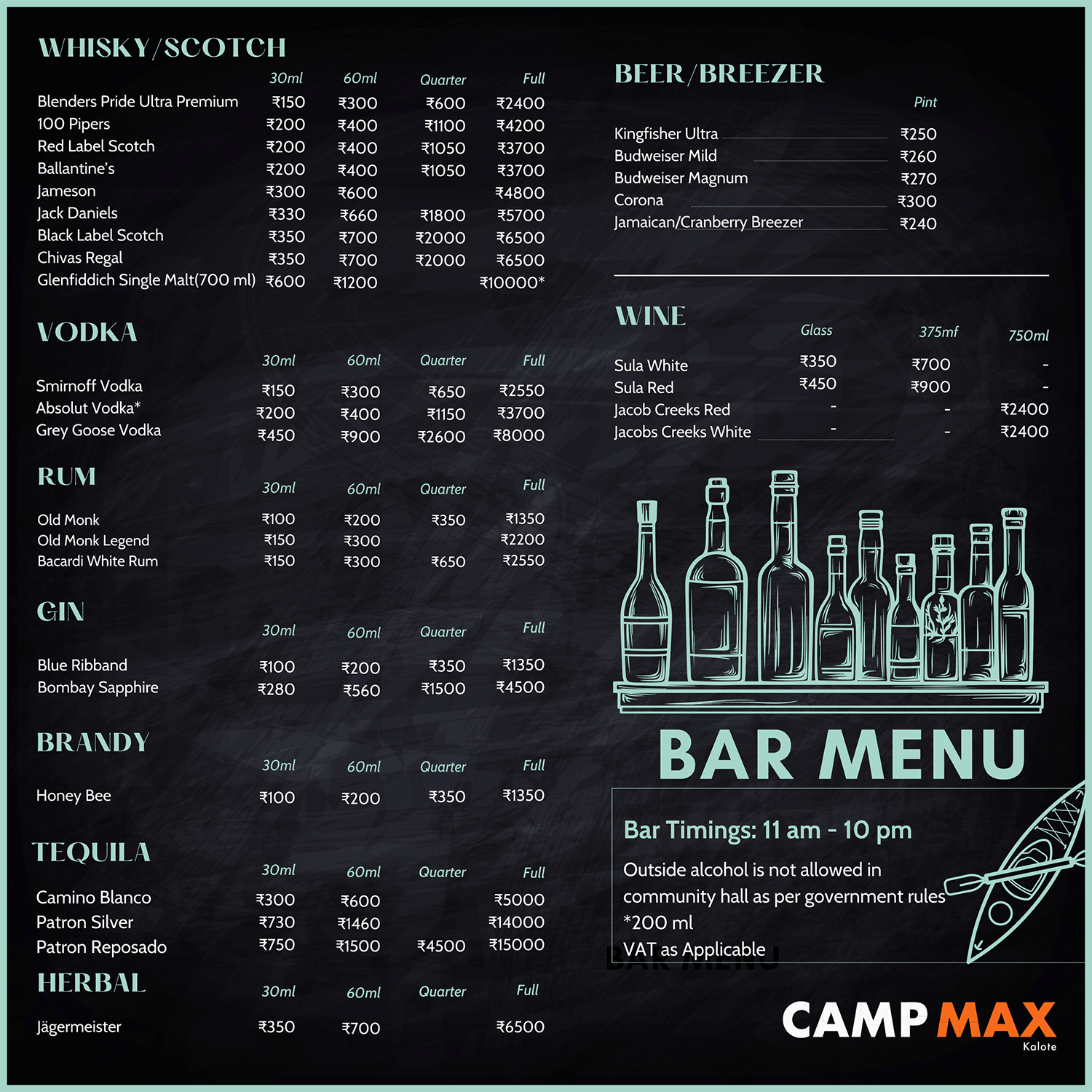 Bar Menu